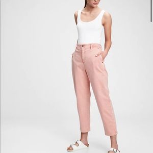 Gap High Rise Barrel Khaki Pants